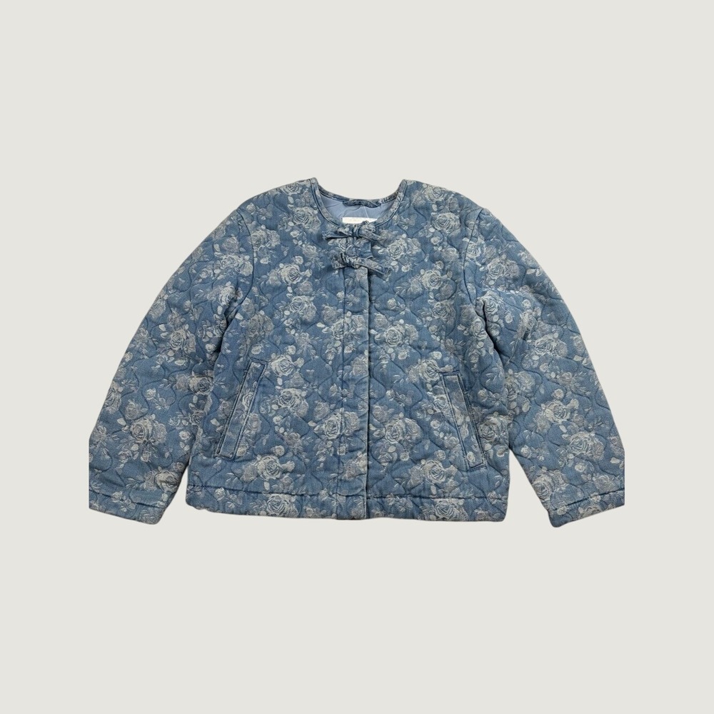 NWT Next: Light Blue Floral Quilted Jacket size 5-6